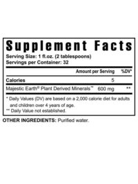 Plant Derived Minerals Nutrition Label